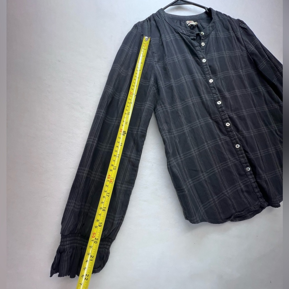 Faherty Harper Top in Aspen Black Plaid-Medium - Picture 7 of 12